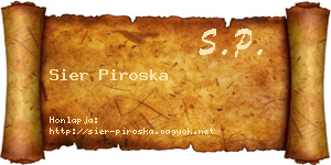 Sier Piroska névjegykártya