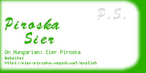 piroska sier business card